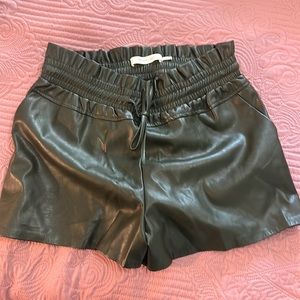 Boutique Green Leather Shorts size small